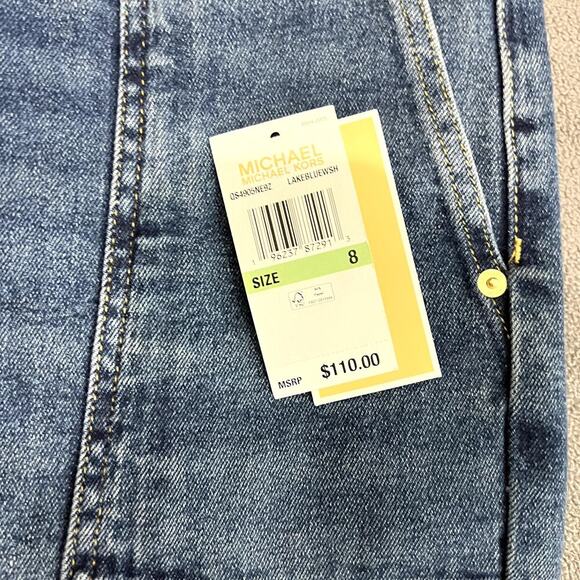 Michael Kors Cropped Flare High Rise Slim Through Hip & Thigh Jeans Size 8 - Picture 7 of 10